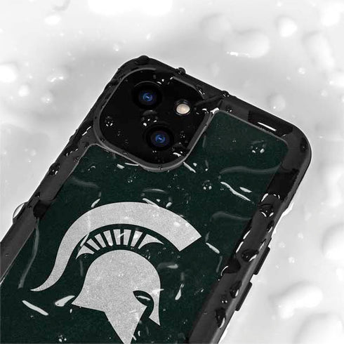 Michigan State University Spartans Logo iPhone 15 Plus Waterproof Case